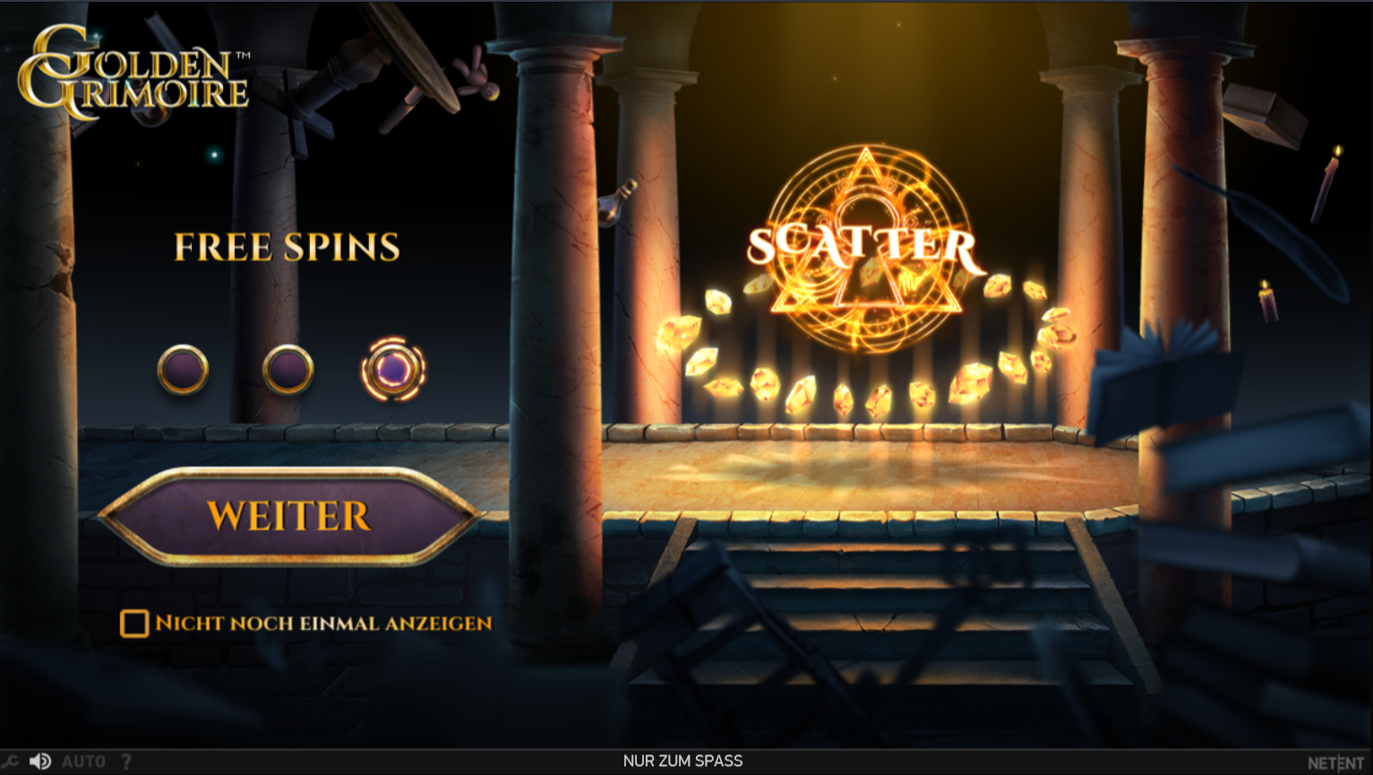 Golden Grimoire mit magischen Features