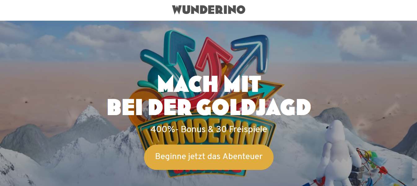 Wunderino Bonus – 400% + 30 Freispiele