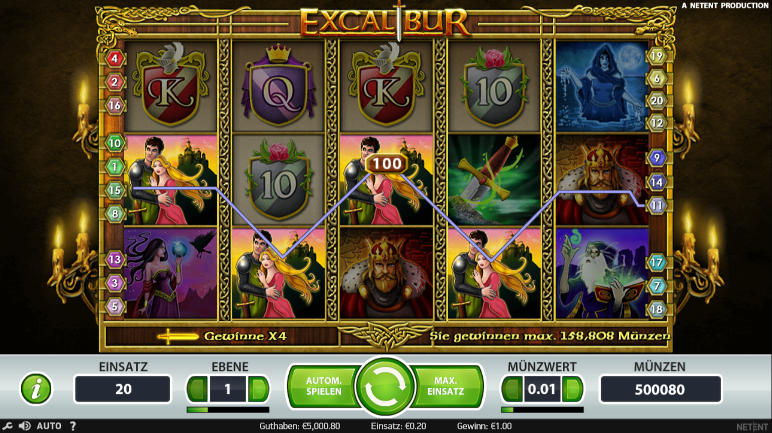 Excalibur – der Spielautomat aus der Ritterzeit