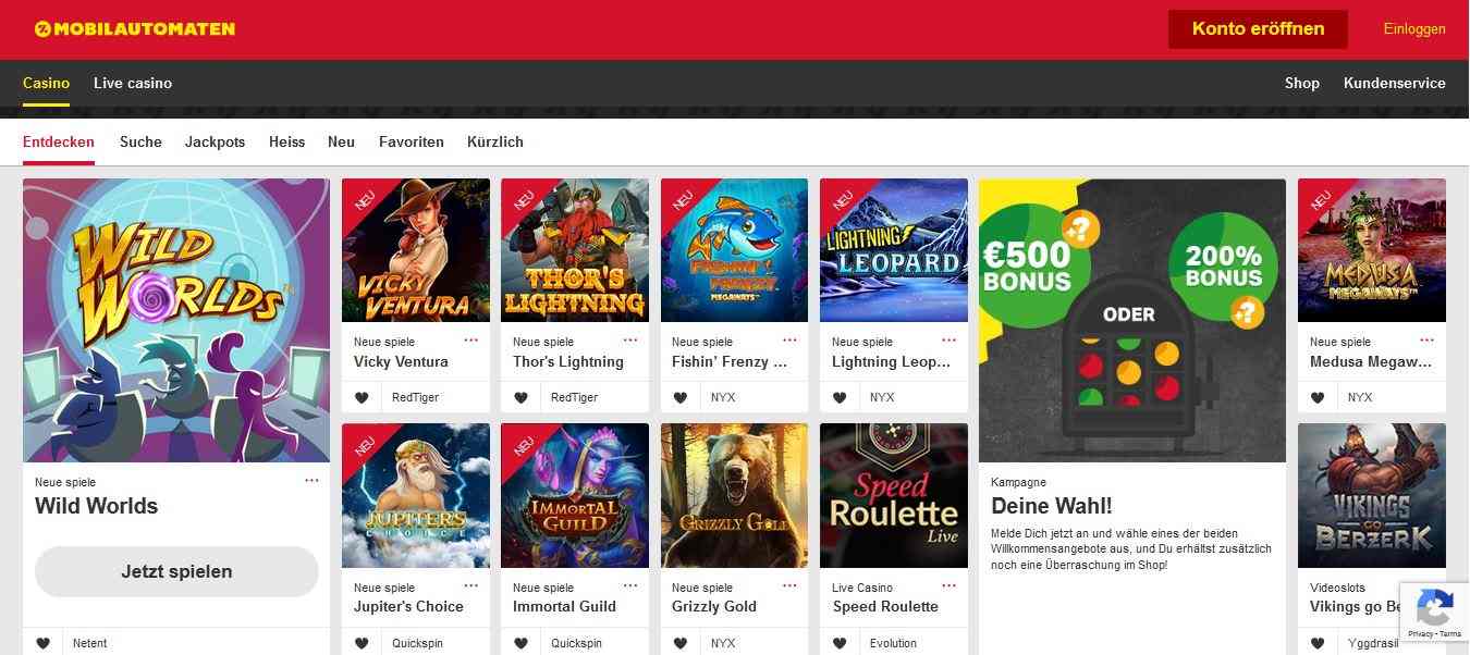 Mobilautomaten Casino Bonus – Holt euch zwischen 20 und 500€ gratis